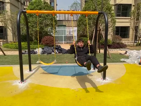 Parc d'attractions école centre commercial utilisation communautaire ensembles de jeu intérieur en plastique bébé toboggan enfants équipement de terrain de jeu extérieur enfants balançoire avec toboggan à vendre
