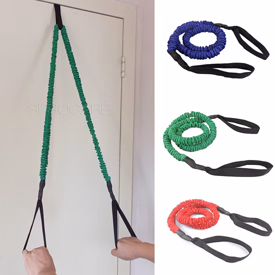 Bande de résistance d'exercice de logo fait sur commande en gros avec des bandes de caoutchouc d'OEM de poignées