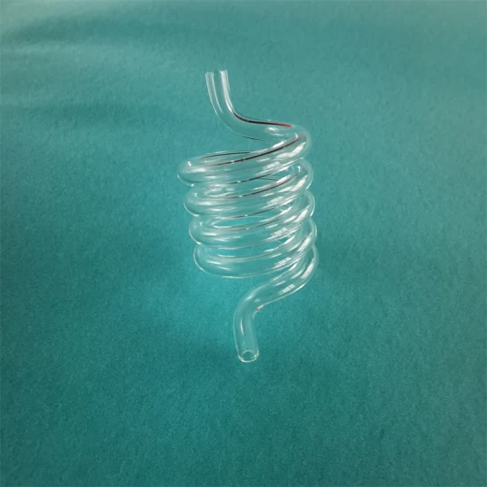 Tube de verre de quartz de bobine transparente de résistance à la chaleur