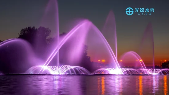 Grand spectacle laser d'équipement de fontaines d'eau flottantes musicales en plein air à vendre